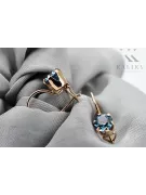 Original vintage din aur roz de 14k Acvamarin Cercei Vintage Craft  vec056r